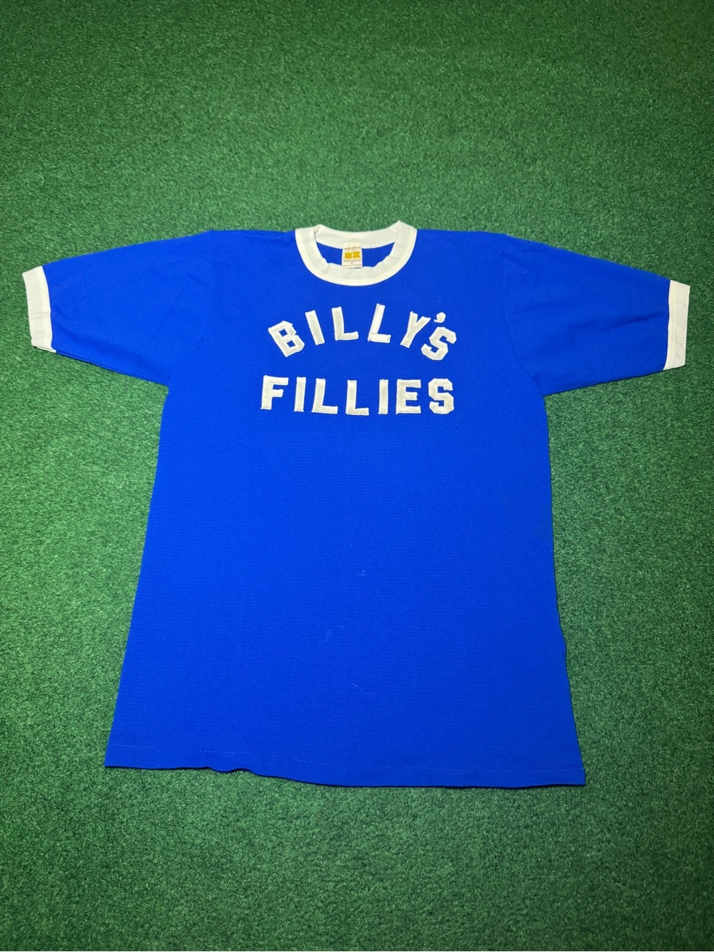 70s Vintage Baseball Softball Jersey Billies Phillies Russell Med 17x26 Ringer